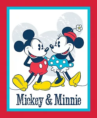 Fabric With © Disney Minnie Mickey Vintage Theme Cotton  CP63425 36 Panel • $10.98