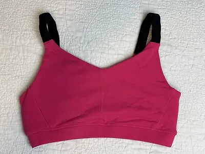 C9 Champion Pink Sports Bra Thick Black Straps Mesh Back Panel Size M • $10