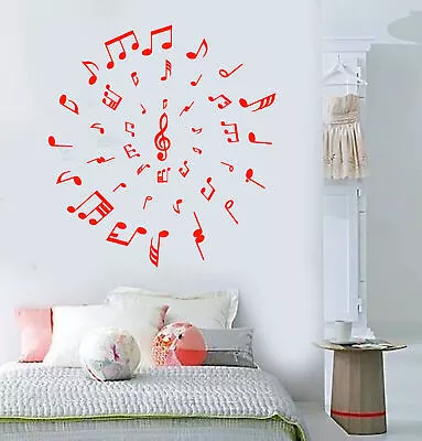 Vinyl Wall Decal Music Lover Notes Melody Style Musician Stickers (1647ig) • $21.99