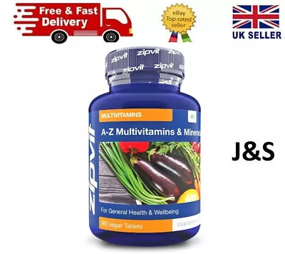 A-Z Multivitamins Minerals & Micronutrients Vitamin D & B12 360 Vegan Tablets • £23.49