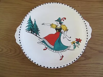 Vintage J&G Meakin  Sunshine Hand Painted Tyrol Ware Eared 9Cake Plate • £12