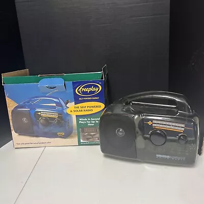 $50 • Buy Freeplay Self Powered AM/FM Radio Solar Power Camping Wind Up Crank Clear Grey