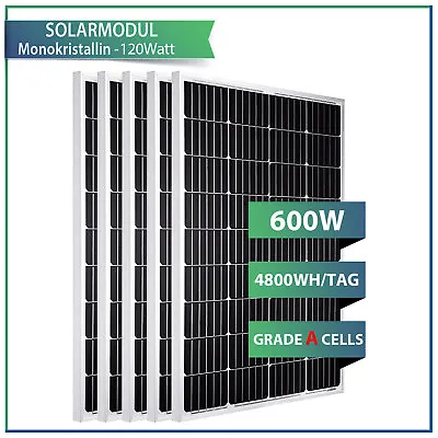 £71.90 • Buy 120W 360W 480W 600W Mono Solar Panel 12V Off Grid RV Power Caravan Charger Boat