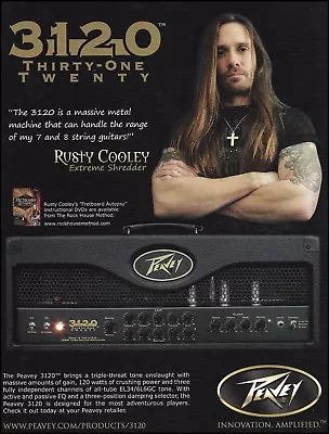 Rusty Cooley Peavey 3120 Thirty-One Twenty Guitar Amp Ad 2009 Advertisement • $3.96