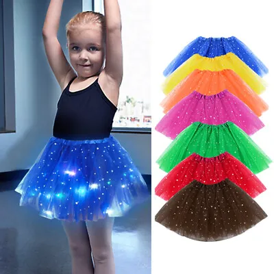 £5.79 • Buy LED Tutu Girl Stage Dance Skirt Girls Light Up Birthday Christmas Halloween Gift