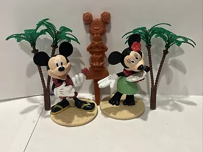 Disney Mickey & Minnie Mouse Cake Toppers Birthday Party Hula Party Palm Trees • $8.21