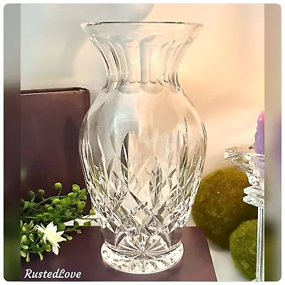 Waterford Crystal Vase 9  Cut Crystal Blown Glass Vintage Lismore Flower Vase • $168