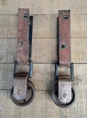 Pair Of 1901 Pat'd  Copper And Steel Double Roller Barn Door Rollers...nice • $40