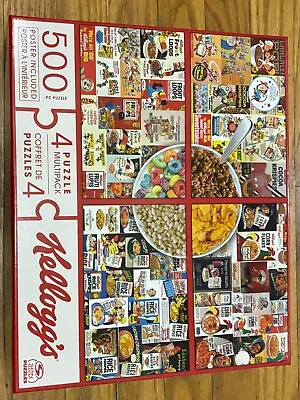 Kelloggs 4 Puzzles 500 Pieces Form Mega Puzzle For Kids And Adults • $1.99