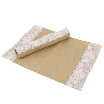 £12.69 • Buy Set Of 8pcs Hessian Placemats Vintage Burlap Jute Dining Table Lace Place Mats