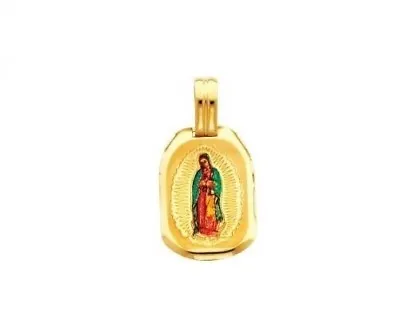 14K Solid Gold  Our Lady Of Guadalupe  Virgen De Gudalupe Charm Pendant • $109.99