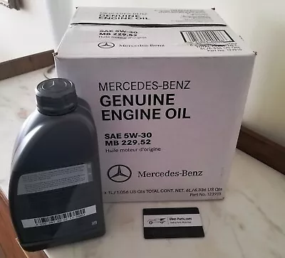 MERCEDES-BENZ ENGINE OIL SAE 5W-30 229.52 A000989800211 BMEU 6x1 L (6.3QT) ENG • $89.52