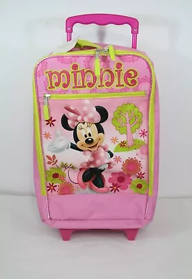 NWT Disney Minnie Rolling 16  Soft Sided Luggage Pilot Case Bag Suitcase Pink • $19.97