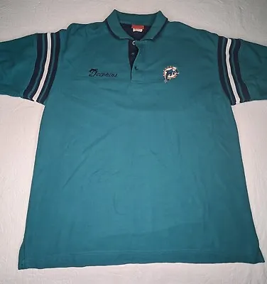 Miami Dolphins Men's XL Shirt Old Logo Polo NFL Football Casual Vintage • $29.99