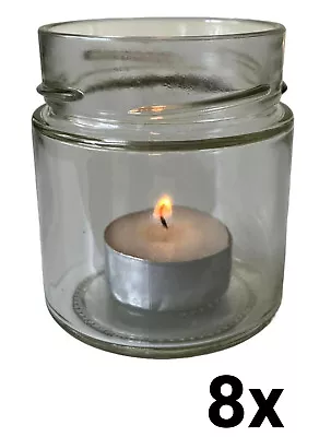 Glass Tealight Holder Clear Round Bud Vase Wedding Centrepiece Event Florist Jar • £14.99