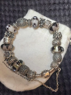 $70.16 • Buy Pandora 925 Sterling Silver Bracelet With Charms 