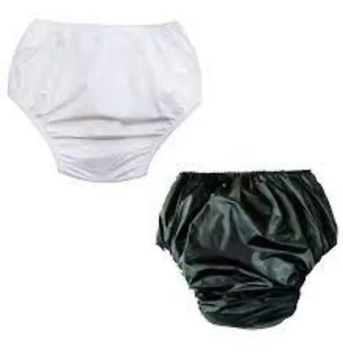 £8.21 • Buy Ladies/Mens Nylon Waterproof Incontinence Briefs Pants Knickers White Or Black