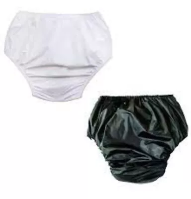 Ladies/Mens Nylon Waterproof Incontinence Briefs Pants Knickers White Or Black • £8.21