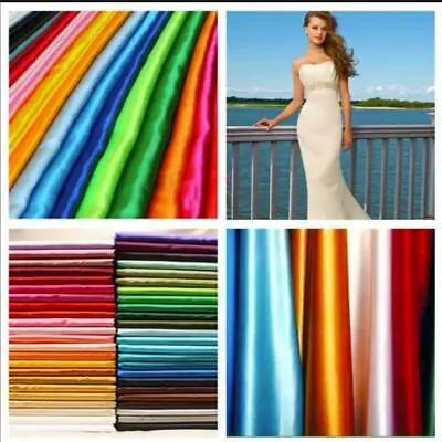 £8.99 • Buy  SOFT Charmeuse Silky Satin Bridal Dress Lining Backdrop Drape Craft Fabric 44 
