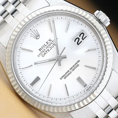 ROLEX MENS DATEJUST WHITE DIAL 18K GOLD STEEL WATCH W/ JUBILEE BRACELET • £3534.04