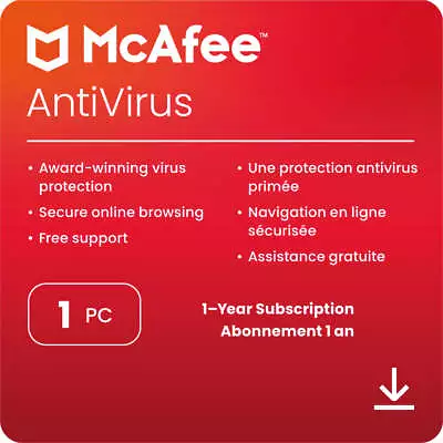 McAfee Antivirus Software (1 PC 1 Year English) - Digital Download • $16.99