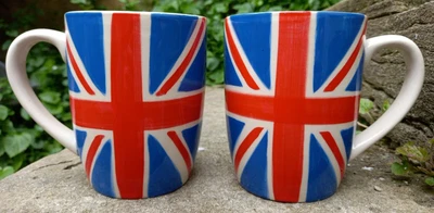 £15 • Buy PAIR Shared Earth Same As Whittard Of Chelsea Thailand Union Jack Mugs X 2 NEW
