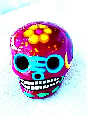 Sugar Skull Ceramic Day Of The Dead Hand Crafted Mexico • $15