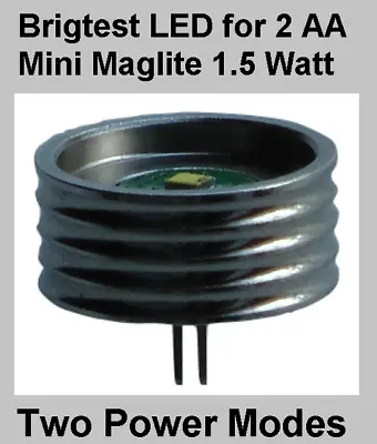 Mini MAGLITE LED Upgrade Bulb For 2 AA Cell Torch. Brightest Conversion 2 Modes • £12.25