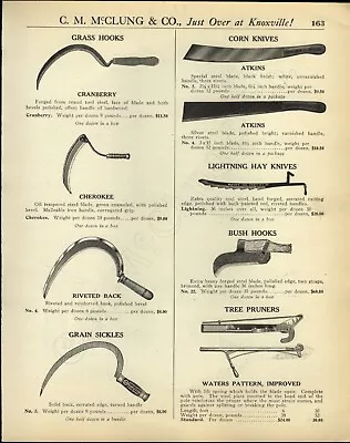 1922 PAPER AD Lightning Hay Knife Tree Bush Hook Pruner Shears Moto Mower Lawn • $19.99