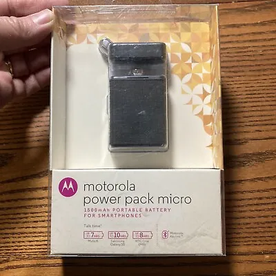 Motorola Power Pack Micro Portable 1500MAH Battery For Smartphones (Black) • $12.50