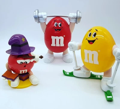 £15.99 • Buy M&M's Sweets Chocolates Candy Dispenser Red Wizard Yellow Skier Red Weightlifter
