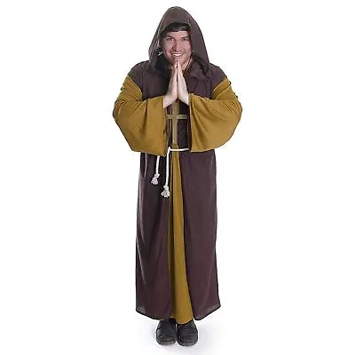 £15.49 • Buy Mens Friar Tuck Costume Medieval Robin Hood Fancy Dress Monk Outfit