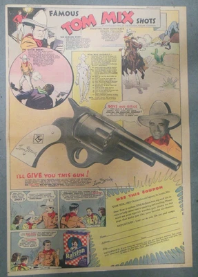 $30 • Buy Ralston Cereal Ad: Tom Mix  6-Shooter Gun  Premium 1938  Size: 11 X 15 Inches