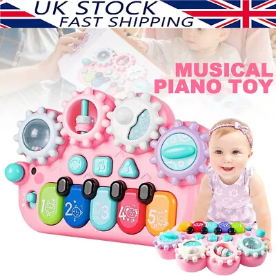 Musical Piano Sensory Toy Cute Hedgehog Shape W/ Sound Light Toddlers Baby Gifts • £8.90