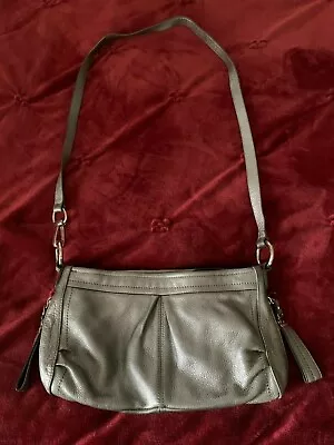 B. Makowsky Leather Handbag Purse Soft Pewter Leather  • $25