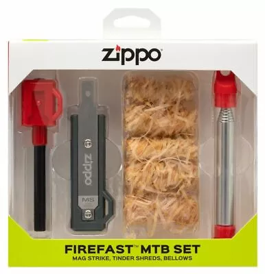 Zippo 40900  FireFast MTB Set  Mag Strike Tinder Shreds Bellows • £18.20