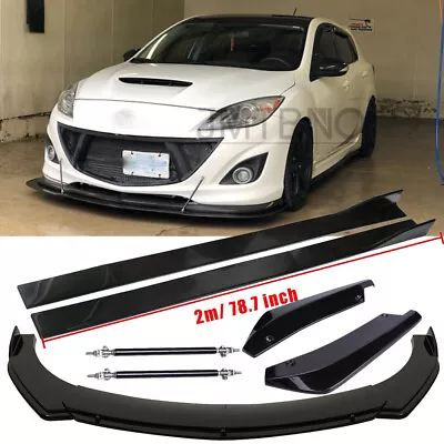 $165.04 • Buy For Mazda 3 Sedan / Hatchback Front Bumper Lip Spoiler + Side Skirts + Rear Lip