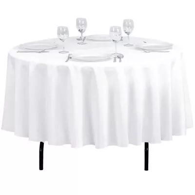 90 Inch Round Tablecloth White For Round Table - Stain And Wrinkle Resistant ... • $20.51