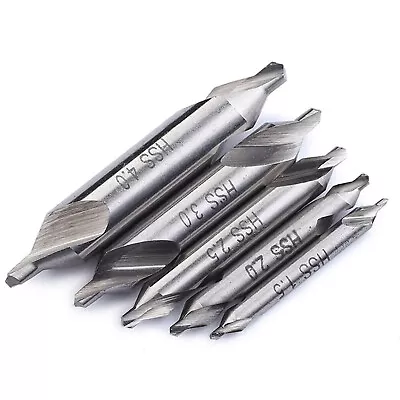 5 Sizes Combined HSS Fixed Point Drill Countersink Bit Lathe Mill Tackle Tool F • £5.51