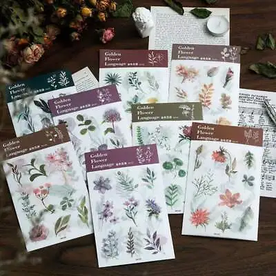 $2.49 • Buy 3Pcs Plant Stickers Paper Lover Stationery Bullet Journal Japanese Diary Gift 