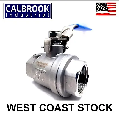 3/4  Full Port Ball Valve 304 Stainless Steel 2P FNPT 1000 WOG - LOCKING HANDLE • $18.95