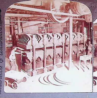 Machine Vulcanizing Rubber Belting Matting Photograph Underwood Stereoview Card • $14.95