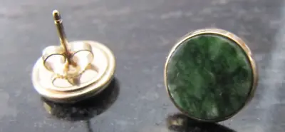 14k Gold Green Stone Earrings Very Nice • $79.99