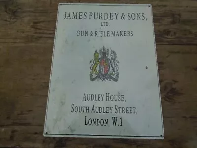 Large A3 James Purdey & Sons Ltd Gun & Rifle Makers Metal Advertising Sign • £14.99