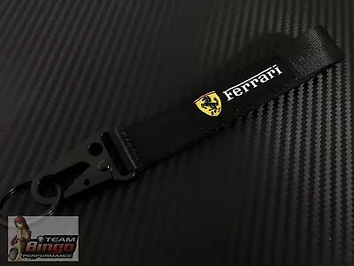 Suits Ferrari Jet Tag Nylon Strap Car Keyring Keychain Metal Quick Release Hook • $16.99