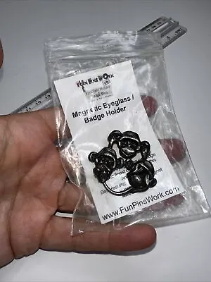 Eyeglass Holder Badge Pin Magnetic Monkey See Hear Speak No Evil  • $12.99