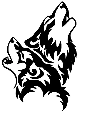 Tribal Wolf Heads Decal Stickers Tumbler Car Window Wall Laptop 22 Variations • $13.15