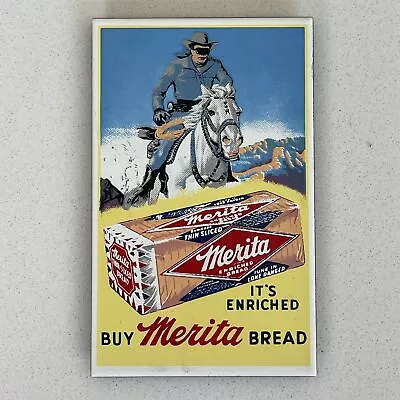 Merita Enriched Bread Loan Ranger With Horse Silver Magnet 2 X 3.25 In • $15.99