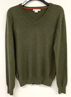 Enzo Mantovani 100% Pure Cashmere Jumper Sweater Mens L Olive Green 724 • $40.42