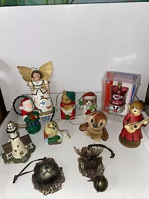 Vintage Christmas Lot Of 11 Ornaments Some Marked Some Are Bells All Good Shape • $11.99
